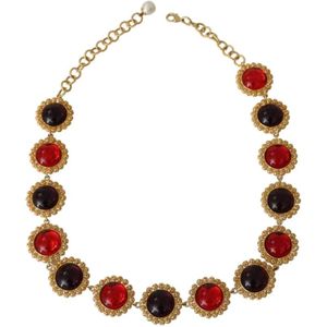 Dolce & Gabbana, Accessoires, Dames, Rood, ONE Size, Kristallen Filigraan Statement Ketting