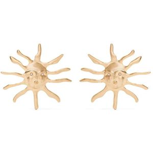 Cult Gaia, Accessoires, Dames, Geel, ONE Size, Zon Motief Gouden Oorbellen Paar
