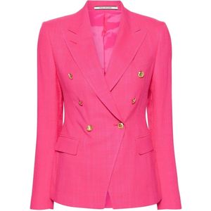 Tagliatore, Jassen, Dames, Roze, S, Double-Breasted Blazer