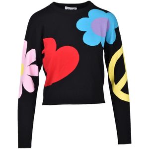 Moschino, Truien, Dames, Zwart, S, Polyester, Maglia