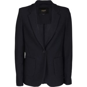 Seventy, Jassen, Dames, Blauw, S, Blauwe Technische Mesh Blazer