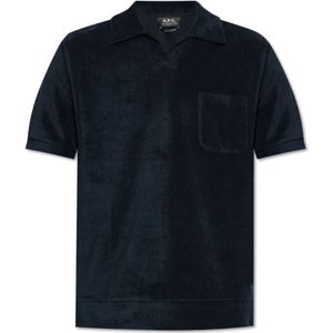 A.p.c., Tops, Heren, Blauw, S, Katoen, Agustino Polo Shirt