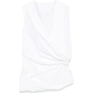 Jil Sander, Tops, Dames, Wit, S, Witte Knoop Taille Top