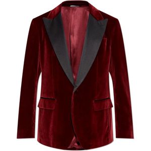 Dolce & Gabbana, Jassen, Heren, Rood, L, Fluwelen blazer