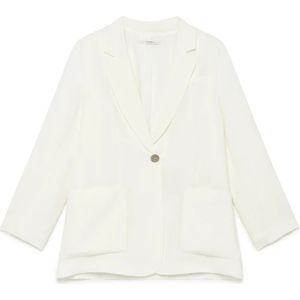 Maliparmi, Jassen, Dames, Wit, XS, Linnen, Magnolia Linnen Jas
