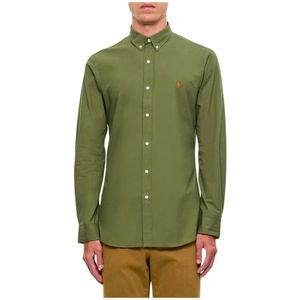 Polo Ralph Lauren, Overhemden, Heren, Groen, S, Katoen, Slim Fit Oxford Overhemd in Groen