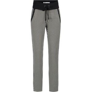 Raffaello Rossi, Broeken, Dames, Zwart, S, Elegante Jersey Houndstooth Pull-On Broek