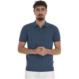 Gran Sasso, Truien, Heren, Blauw, L, Katoen, Elastische Taille Jersey Polo Shirt