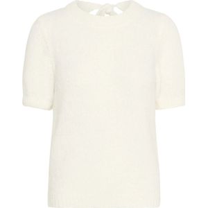 Kaffe, Truien, Dames, Wit, M, Wol, Vrouwelijke Bow Pullover Gebreid Krijt