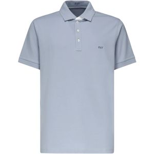 Fay, Tops, Heren, Blauw, S, Katoen, Polo Shirt