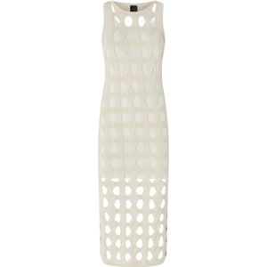 Pinko, Kleedjes, Dames, Wit, M, Elegante Witte Jurk met Uitgesneden Details