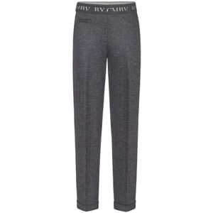 Cambio, Broeken, Dames, Grijs, L, Wol, Slim-Fit Donkergrijze Kim Broek