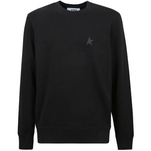 Golden Goose, Sweatshirts & Hoodies, Heren, Zwart, XL, Katoen, Trendy Sweater met Tonal Ster