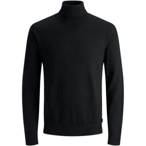 Jack & Jones, Truien, Heren, Zwart, XL, Katoen, Zwarte Trui met Lange Mouwen