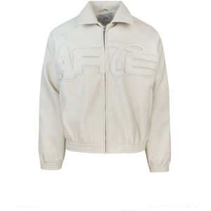 Arte Antwerp, Jassen, Heren, Beige, M, Room Eco-lederen Jas met Logo Patch