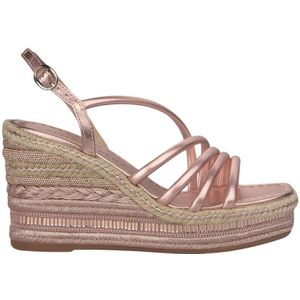 Alma EN Pena, Schoenen, Dames, Roze, 40 EU, Sprankelende Sleehak Sandalen