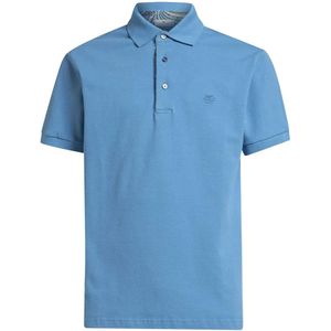 Etro, Tops, Heren, Blauw, S, Katoen, Heldere Blauwe Poloshirt