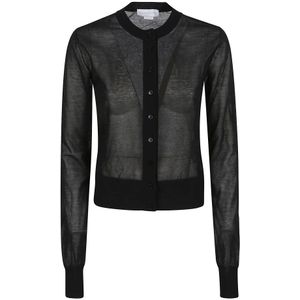 Stella McCartney, Truien, Dames, Zwart, M, Katoen, Zwarte Trui Chic Ontwerp