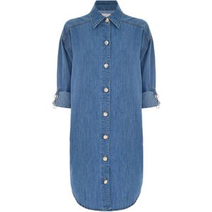Kocca, Kleedjes, Dames, Blauw, M, Denim, Stijlvolle Overhemdjurk