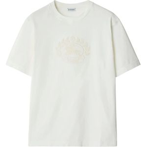 Burberry, Tops, Heren, Wit, S, Katoen, Chalk T-Shirt