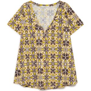 Maliparmi, Tops, Dames, Veelkleurig, L, Caleido Bloem T-Shirt