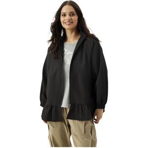 IN Front, Jassen, Dames, Zwart, L, Polyester, Elegante Zwarte Jas Blazer