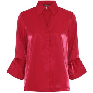 Bruuns Bazaar, Blouses & Shirts, Dames, Rood, S, Elegante Rode Blouse Encalyptabbbaria Style