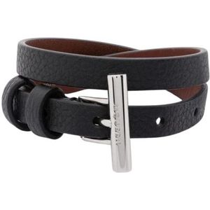 Alexander McQueen, Accessoires, Dames, Zwart, ONE Size, Leer, Stijlvolle leren wikkelarmband