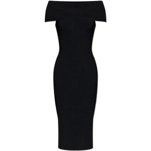 Michael Kors, Kleedjes, Dames, Zwart, L, Polyester, Aansluitende jurk