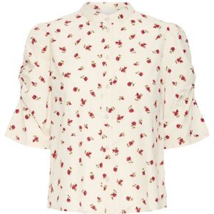 Ichi, Blouses & Shirts, Dames, Veelkleurig, M, Bloemenblouse met Mandarin Kraag