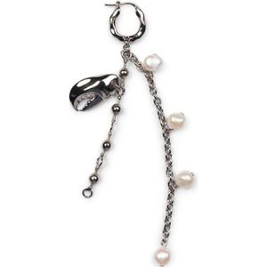 Acne Studios, Accessoires, Dames, Grijs, ONE Size, Zilveren Claw Charm Oorbel
