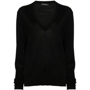 Fabiana Filippi, Truien, Dames, Zwart, 2Xs, Elegante Zijden Blouse