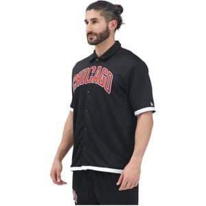 New Era, Overhemden, Heren, Zwart, S, Polyester, Chicago Bulls NBA Snap Button Shirt