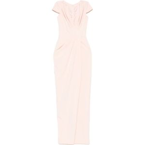 Rhea Costa, Kleedjes, Dames, Roze, S, Perzikroze V-hals Jurk