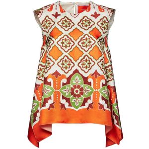 La DoubleJ, Tops, Dames, Veelkleurig, L, Silk Twill Statement Top