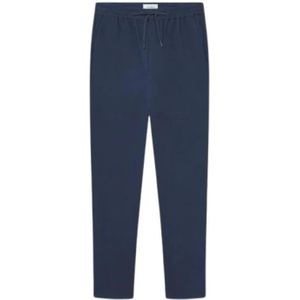 Les Deux, Broeken, Dames, Blauw, W33 L32, Tapered Textured Trekkoordbroek
