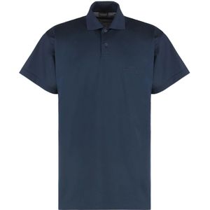 Balenciaga, Tops, Heren, Blauw, M, Katoen, Katoen-piqué Poloshirt