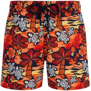 Vilebrequin, Badkleding, Heren, Veelkleurig, M, Korte Monoi Schildpadden Stretch Zwemshorts voor Heren