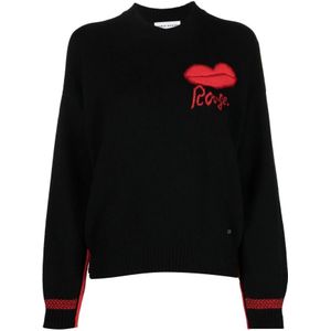 Sonia Rykiel, Truien, Dames, Zwart, L, Wol, Casual Zwarte Wollen Trui