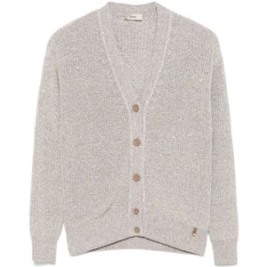 Herno, Truien, Dames, Grijs, XS, Stijlvolle Gebreide Vest voor Vrouwen