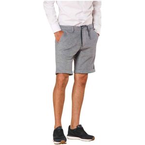 Mason's, Korte broeken, Heren, Blauw, XS, Katoen, Navy Blue Chino Jogger Bermuda Shorts