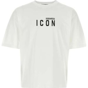 Dsquared2, Tops, Heren, Wit, 2Xl, Katoen, Wit Katoenen T-shirt