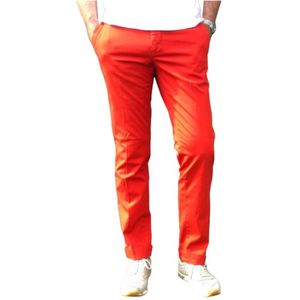 Mason's, Broeken, Heren, Rood, L, Katoen, Straight Cut Chino Broek