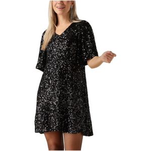 Moves, Kleedjes, Dames, Zwart, S, Zwarte Mini Jurk Manalina