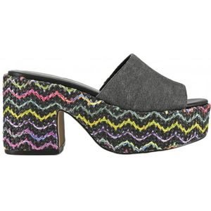 Colors of California, Schoenen, Dames, Veelkleurig, 37 EU, Katoen, Katoenen band sandalen met raffia zool