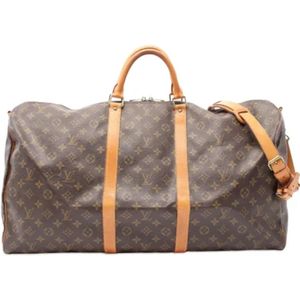 Louis Vuitton Vintage, Pre-owned, Dames, Bruin, ONE Size, Leer, Pre-owned Canvas travel-bags
