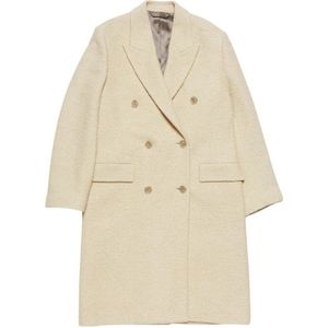 Acne Studios, Mantels, Dames, Wit, S, Wol, Witte Wollen Double-Breasted Jas