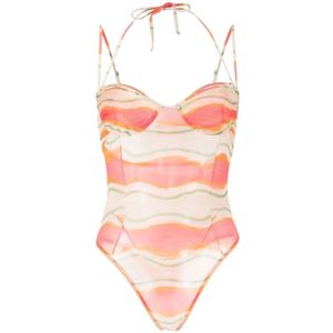 Jacquemus, Tops, Dames, Beige, M, Graphic-Print Mesh Bodysuit