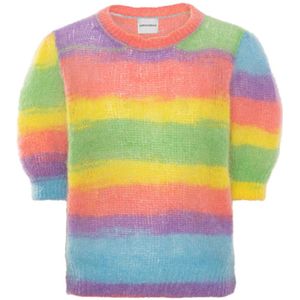 American Dreams, Truien, Dames, Veelkleurig, M, Wol, Kleurrijke Regenboog Gebreide Trui