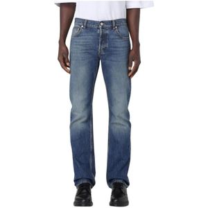 Alexander McQueen, Jeans, Heren, Blauw, M, Denim, Luxe Denim Straight Leg Jeans